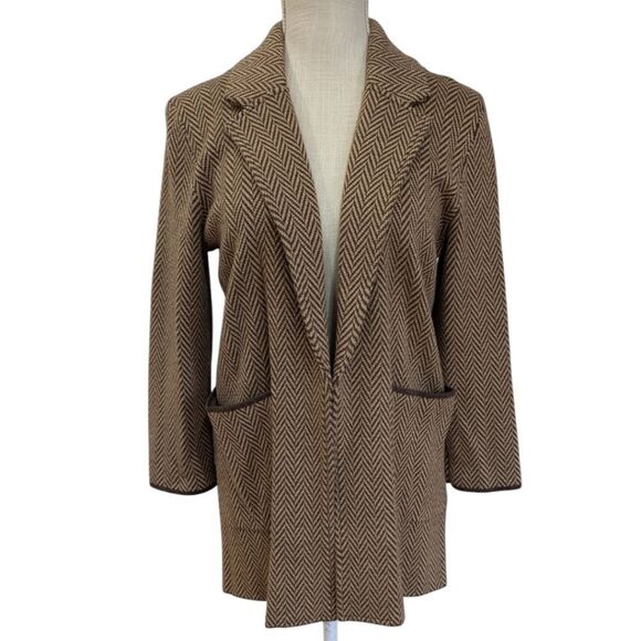 J. Crew Sophie open-front sweater-blazer in chevron Women's XS AQ412 NWT - Picture 2 of 8